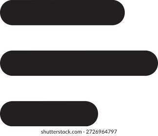 Menü-Symbol - Schwarzer Minimal-Hamburger und Listennavigationssymbol 