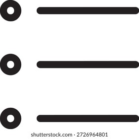Menü-Symbol - Schwarzer Minimal-Hamburger und Listennavigationssymbol 