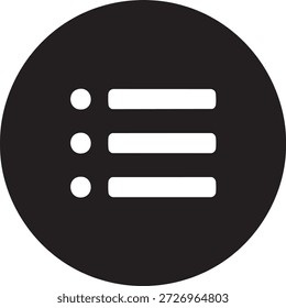 Menü-Symbol - Schwarzer Minimal-Hamburger und Listennavigationssymbol 