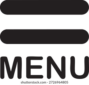 Menü-Symbol - Schwarzer Minimal-Hamburger und Listennavigationssymbol 