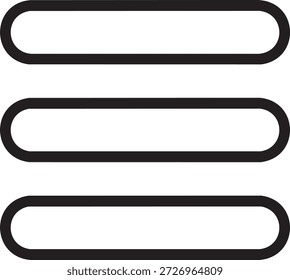 Menü-Symbol - Schwarzer Minimal-Hamburger und Listennavigationssymbol 
