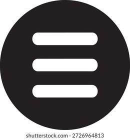 Menü-Symbol - Schwarzer Minimal-Hamburger und Listennavigationssymbol 