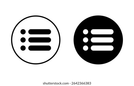 Icône menu. Illustration vectorielle noire.
