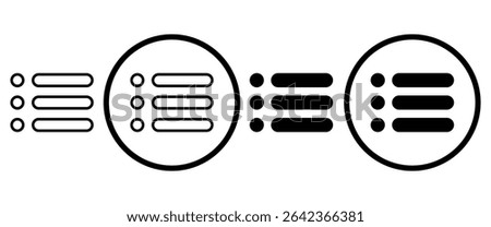 Menu icon. Black vector illustration.