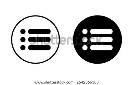 Menu icon. Black vector illustration.