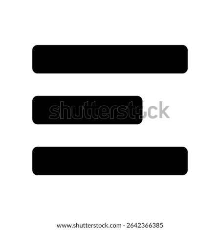 Menu icon. Black vector illustration.