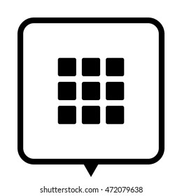 menu icon - black vector icon ; message bubble