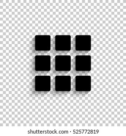 menu icon - black vector icon  with shadow