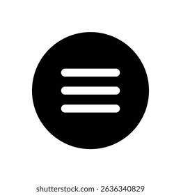 Menu icon black and white fill color