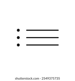 Icono de menú signo de contorno de Vector en blanco y negro