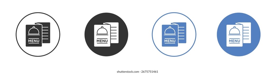 Colección de iconos de menú para App en colores negro y azul