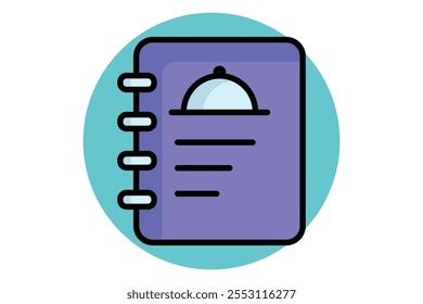 Menu icon. colored outline icon style. icon related to meal. food elements vector illustration