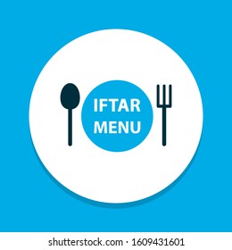 Menu icon colored symbol. Premium quality isolated dishes element in trendy style.
