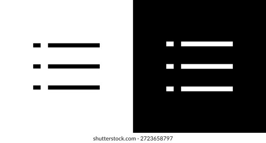 Concepto de icono de menú con fondo blanco negro plano. Ilustración vectorial.