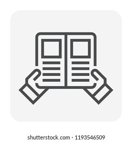 Menu icon for cooking design, editable stroke.