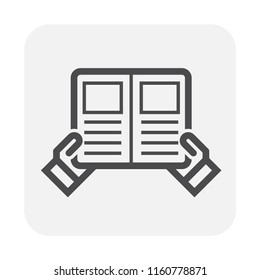 Menu icon design, black and outline.