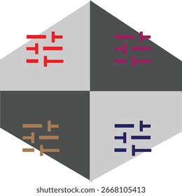 Menü-Icon-Design in verschiedenen Farben für Ihr Unternehmen.