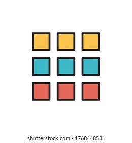 icono de menú gráfico de contorno de ilustración de vector diseño de color completo. aislado en fondo blanco