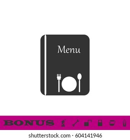 Menu icon flat. Black pictogram on white background. Vector illustration symbol and bonus button