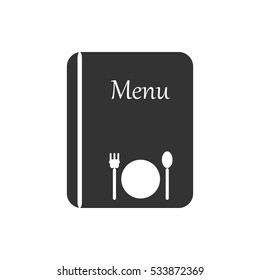 Menu icon flat. Illustration isolated on white background. Vector grey sign symbol