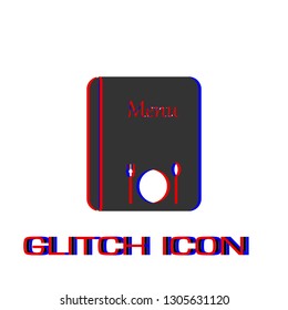 Menu icon flat. Simple pictogram - Glitch effect. Vector illustration symbol