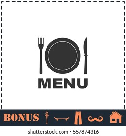 Menu icon flat. Simple vector symbol and bonus icon