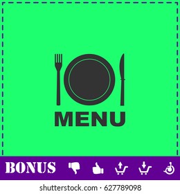Menu icon flat. Simple vector symbol and bonus icon