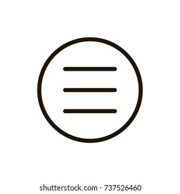 Menu icon flat icon. Single high quality outline symbol of info for web design or mobile app. Thin line signs of list for design logo, visit card, etc. Outline logo of navigation
