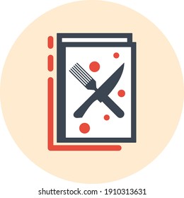 Menu icon. Food menu icon. Restaurant food menu, food price list, lunch, dinner, breakfast food item list icon. Restaurant menu icon.