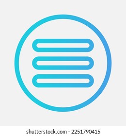 Icono de menú en estilo de degradado sobre elementos esenciales, uso para presentación de aplicaciones móviles del sitio web