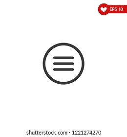 Menu icon, hamburger menu ,simple thin line icon, linear pictogram