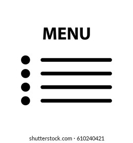 Menu icon isolated on background. Modern flat pictogram, business, marketing, internet concept