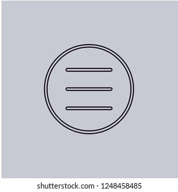 Menu icon isolated on grey background.Premium symbol for website design, mobile application, logo, ui.Vector illustration.