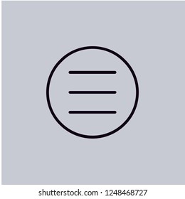 Menu icon isolated on grey background.Premium symbol for website design, mobile application, logo, ui.Vector illustration.