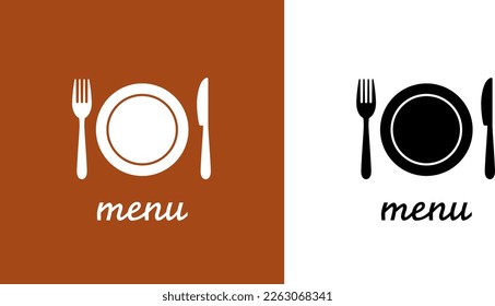 Menu icon with knife and fork