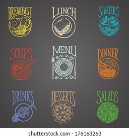 MENU ICON - Latino style Meals icon on blackboard