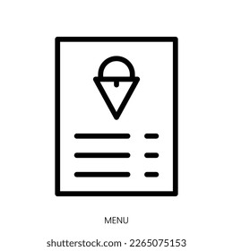 menu icon. Line Art Style Design Isolated On White Background