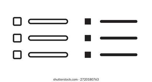 Icono de menú en diseño de línea. Sencillo Vector de iconos