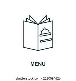 Icono de menú. Elemento Line de la colección de restaurantes. Signo de icono de menú lineal para diseño web, infografías y más.