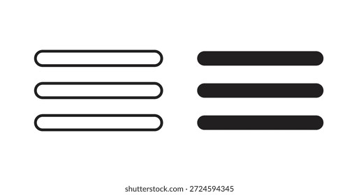 Icono de menú con versiones de línea y silueta.