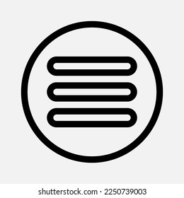 Menu icon in line style about essentials, use for website mobile app presentation