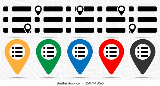Menu icon in location set. Simple glyph, flat illustration element of web, minimalistic theme icons