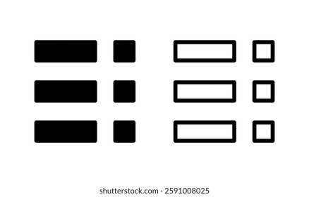 Menu icon logo design. web menu sign and symbol. hamburger menu symbol