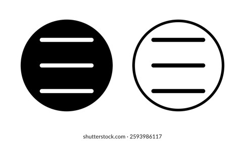 Menu icon logo design. web menu sign and symbol. hamburger menu symbol