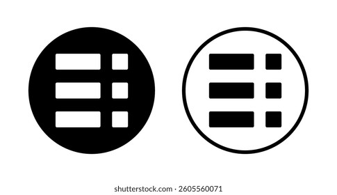 Menu icon logo design. web menu sign and symbol. hamburger menu symbol
