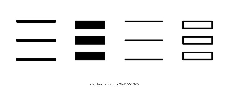 Menu icon logo design. web menu sign and symbol. hamburger menu symbol