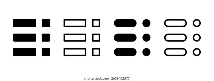 Menu icon logo design. web menu sign and symbol. hamburger menu symbol