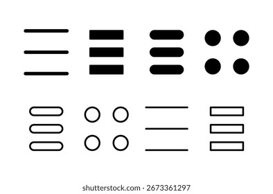 Diseño del logotipo del icono del menú. símbolo y símbolo del menú del Web. símbolo del menú de hamburguesa
