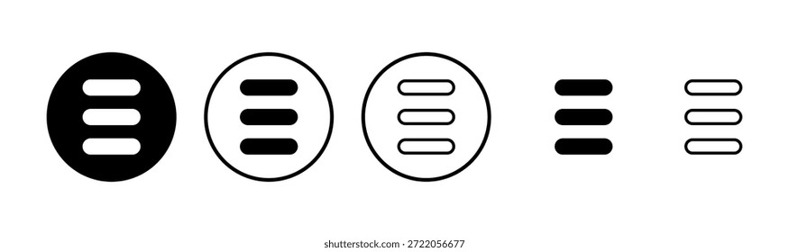 Diseño del logotipo del icono del menú. símbolo y símbolo del menú del Web. símbolo del menú de hamburguesa