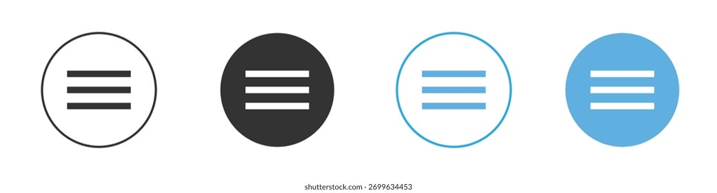 Ícone de menu Conjunto de design do modelo de logotipo